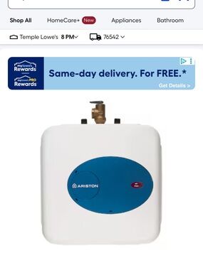 White & Blue Point-of-Use Electric Water Heater
